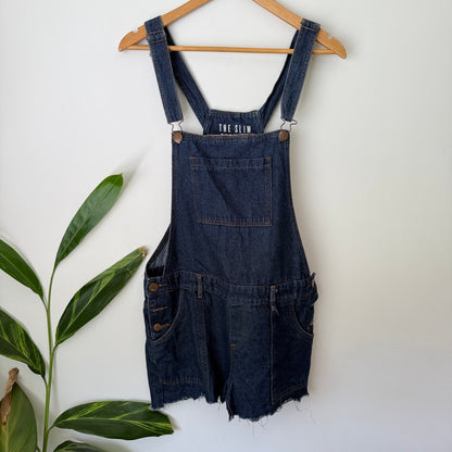Cotton On Size 12 Slim Denim Overall Shorts