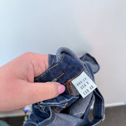 Cotton On Size 12 Slim Denim Overall Shorts – photo 3