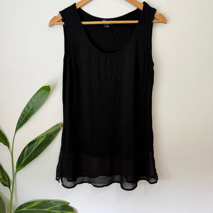 Threadz Size S Chiffon Hem Sleeveless Tunic Top
