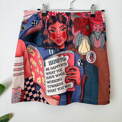 SHEIN X Size M Graphic Print Mini Skirt