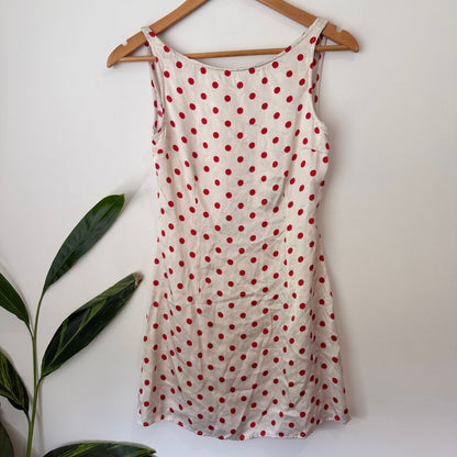 ASOS Design Size 4-6 Spot Print Open Back Mini Dress