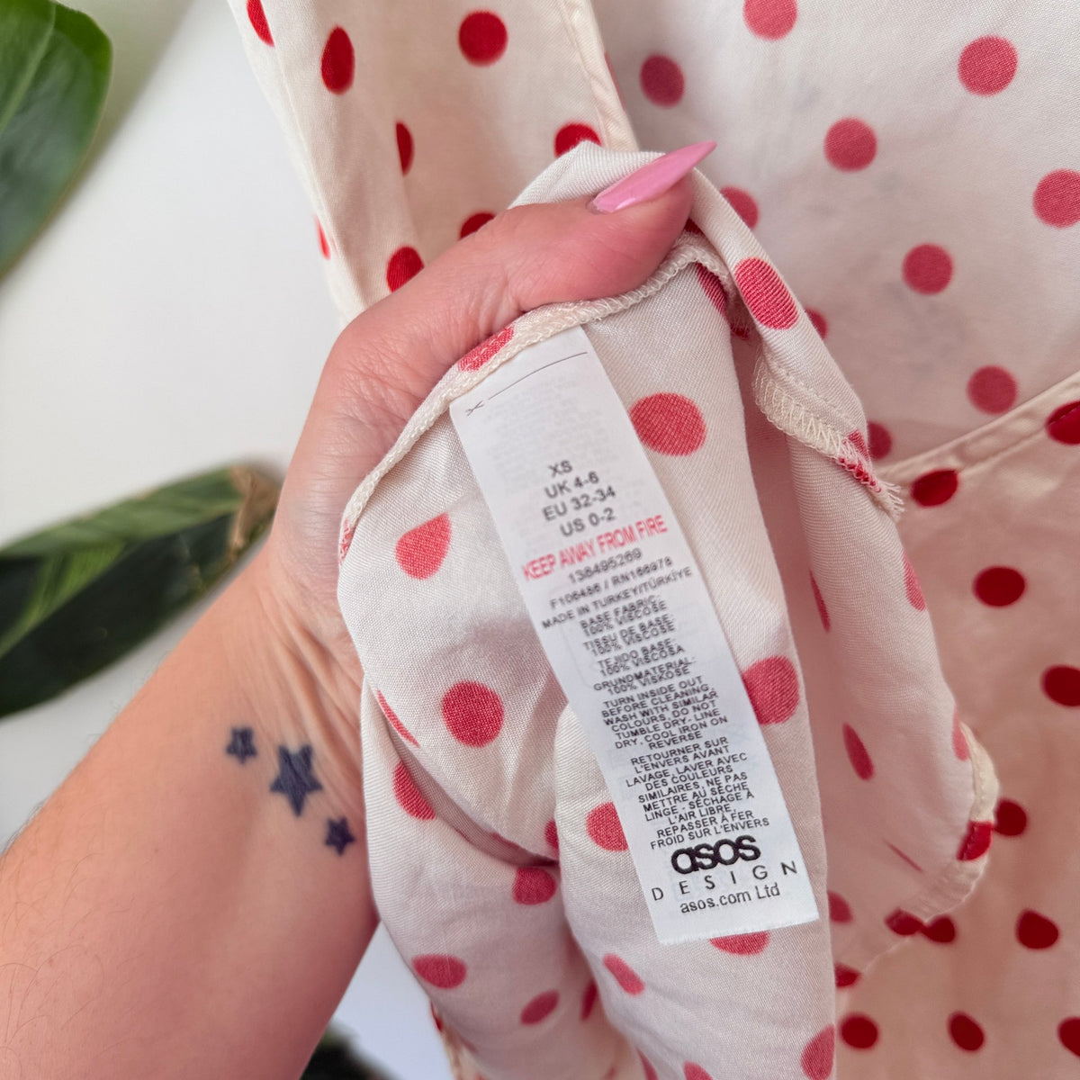 ASOS Design Size 4-6 Spot Print Open Back Mini Dress – photo 3