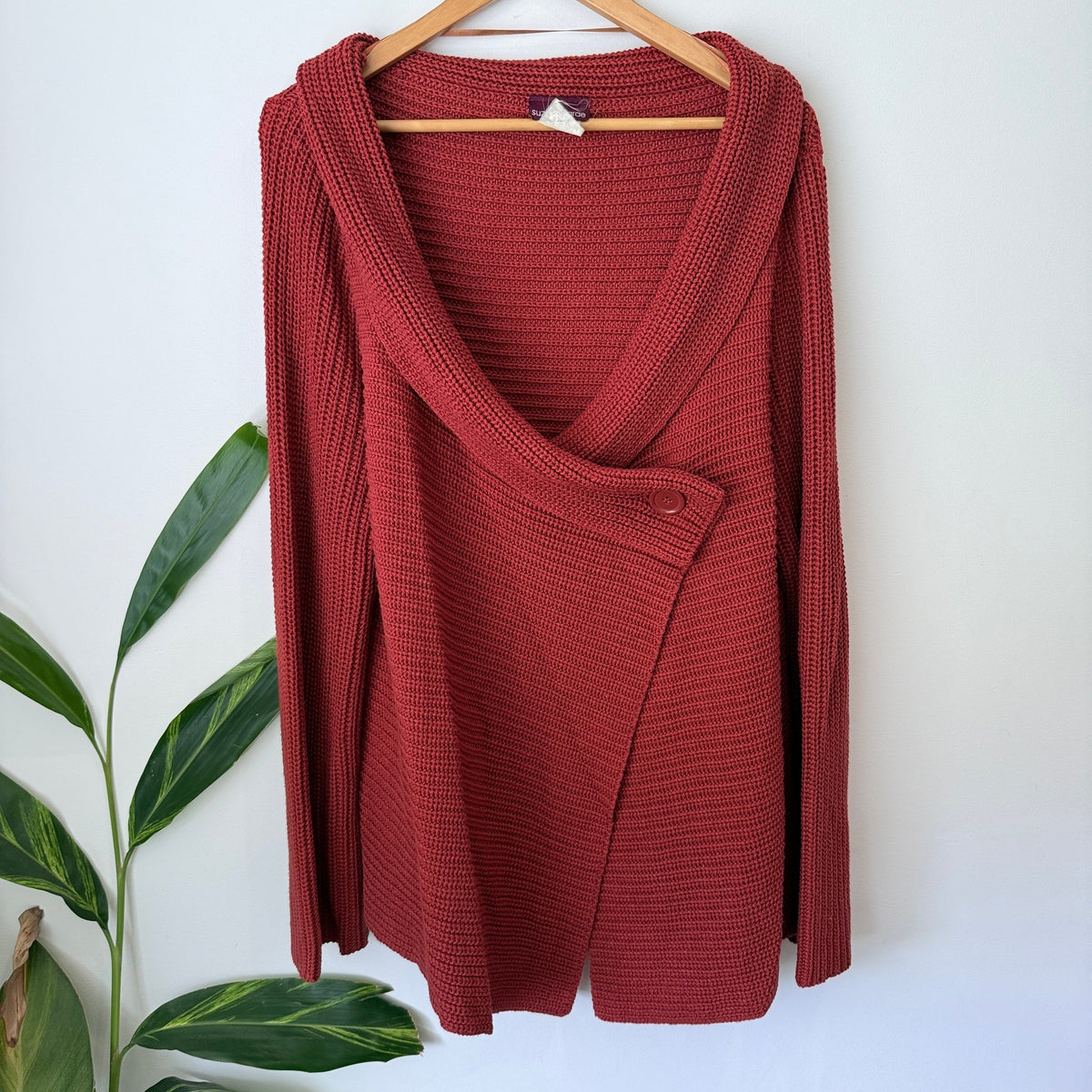 Suzanne Grae Size U/Arm to U/Arm 52cm Chunky Knit Wrap Cardigan