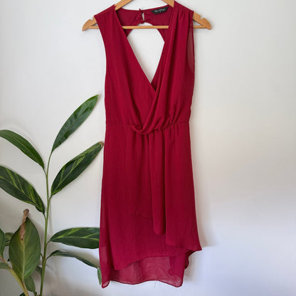 Miss Selfridge Size 10 Chiffon Wrap Front Open Back Sleeveless Dress