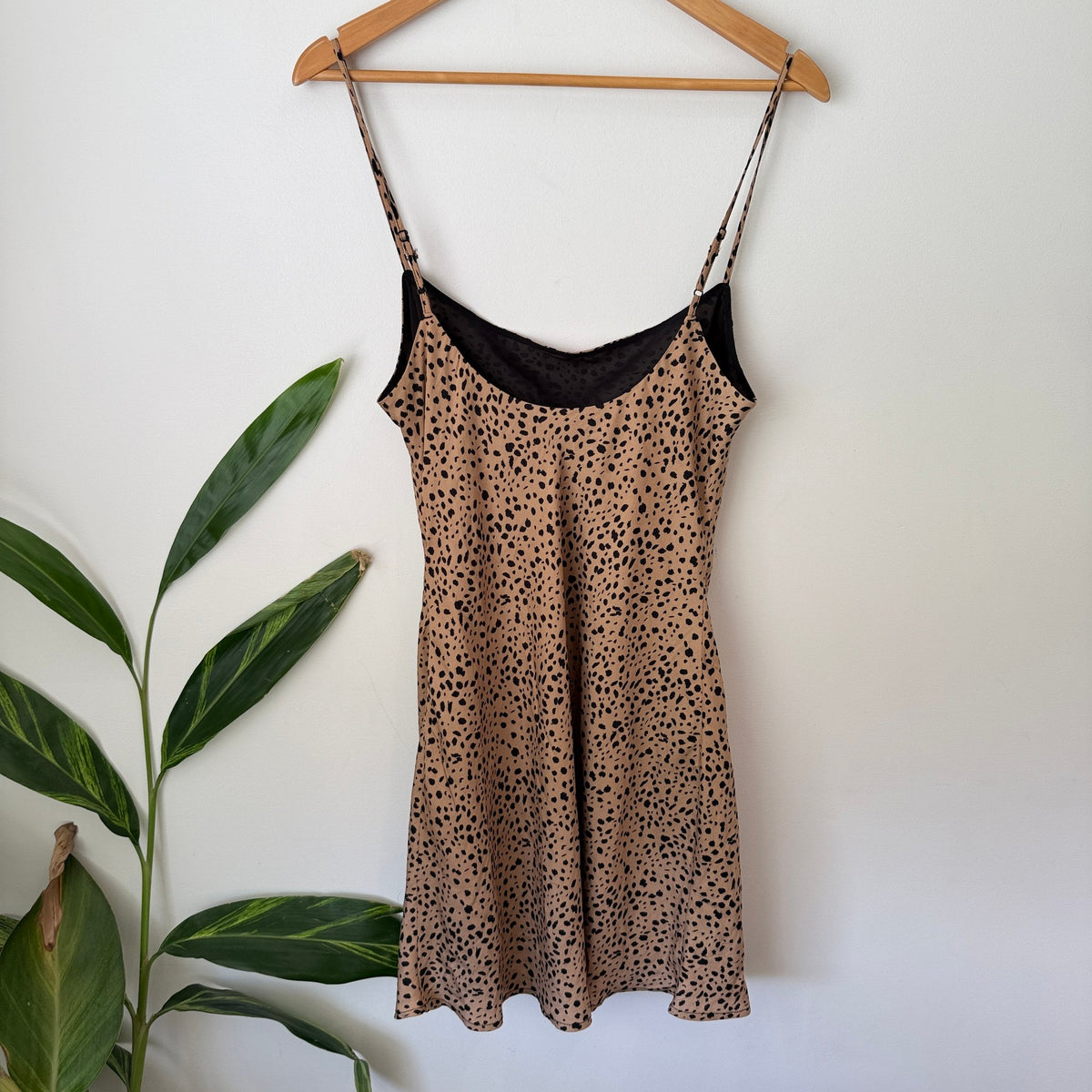 Glassons Size 12 Spot Print Side Split Slip Mini Dress