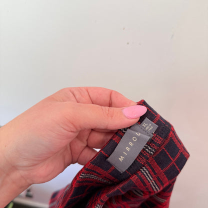 Mirrou Size XL Check Stretch Pencil Skirt