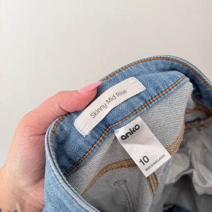 Anko Size 10 Skinny Mid Rise Jeans