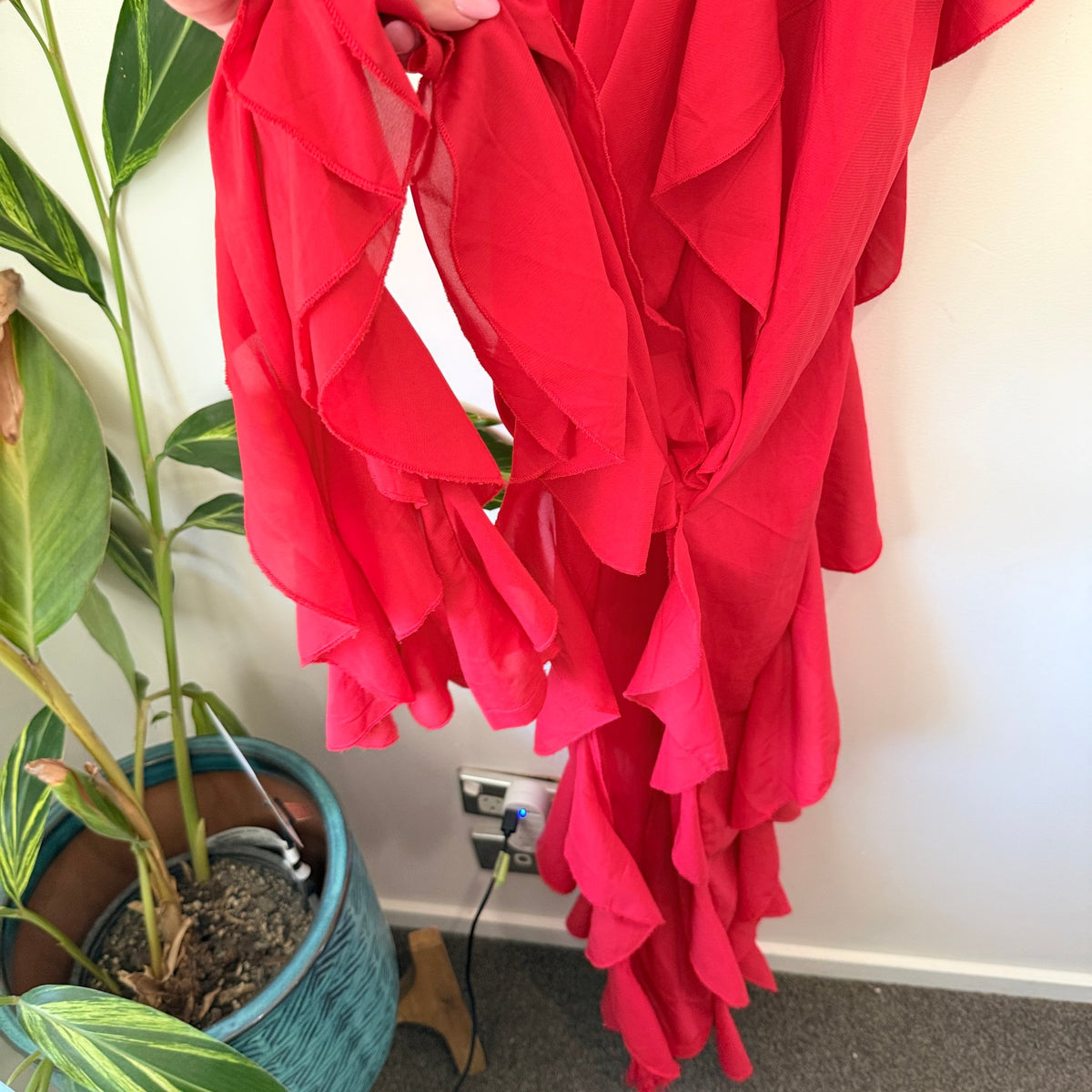 PrettyLittleThing Size 8 Ruffle Frill Maxi Dress