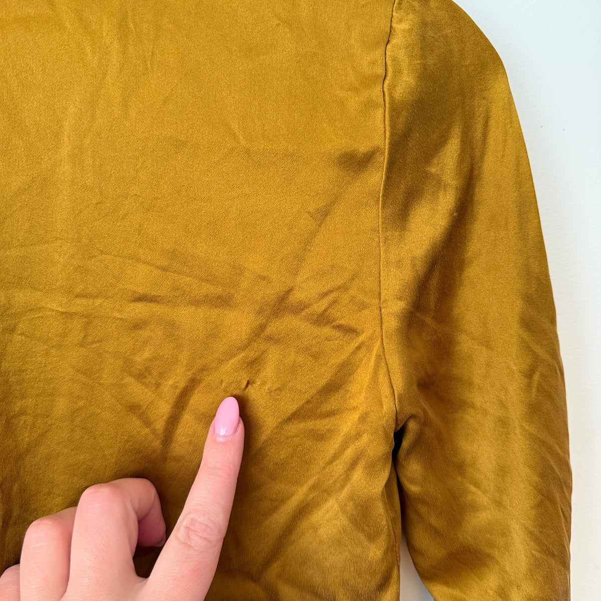 Eileen Fisher Petite Size PP Satin Long Sleeve Button Up Shirt
