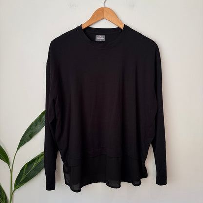 New Vintage Size L Chiffon Hem Long Sleeve Top