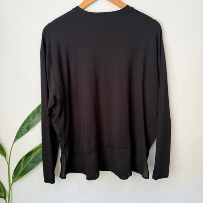 New Vintage Size L Chiffon Hem Long Sleeve Top