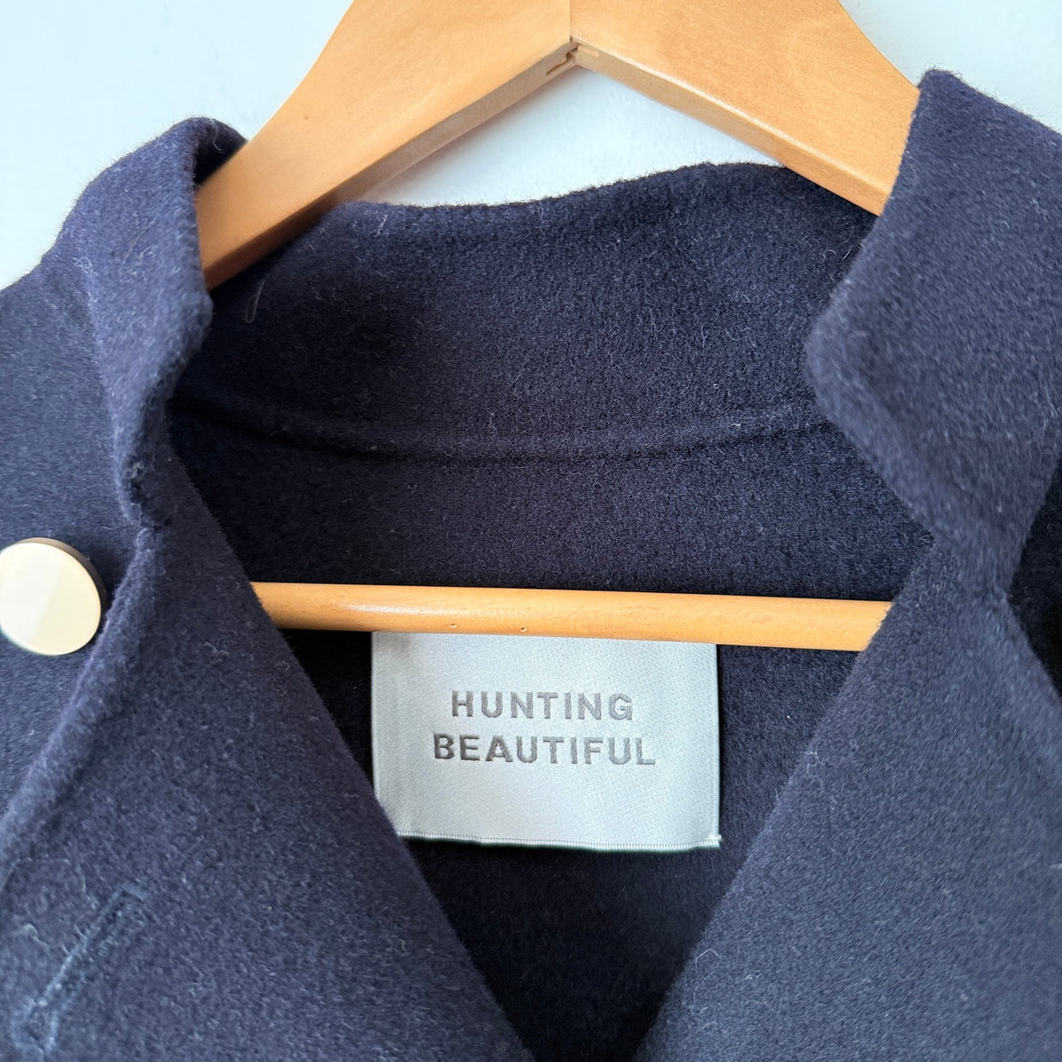 Hunting Beautiful Size M Handmade 100% Wool Double Breasted Cape Coat – Navy