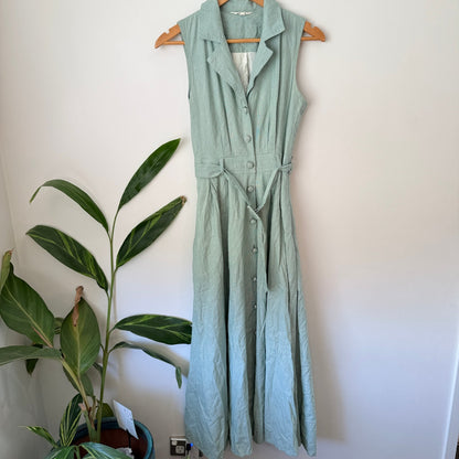 Max Size 10 Check Belted Button Front Midi Shirt Dress