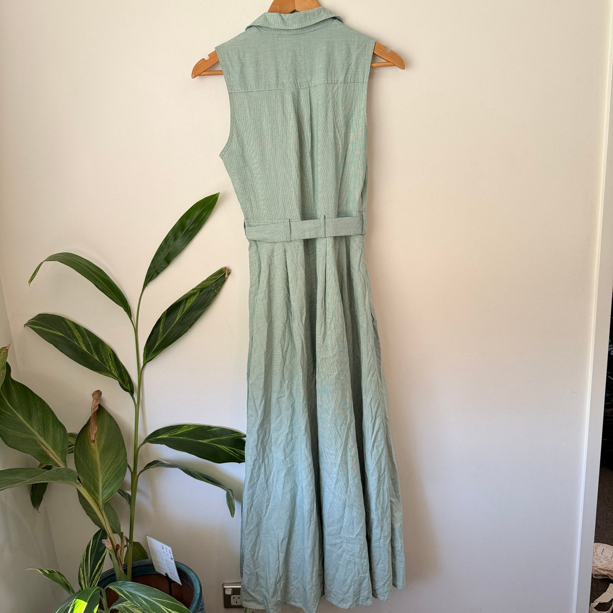 Max Size 10 Check Belted Button Front Midi Shirt Dress