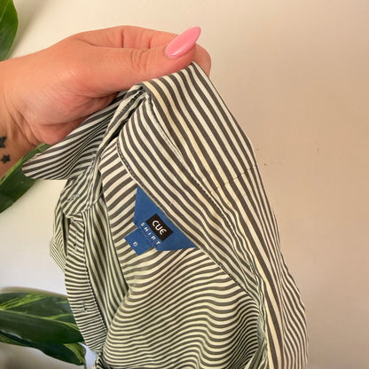 Cue Size 6 Stripe Peplum Short Sleeve Shirt