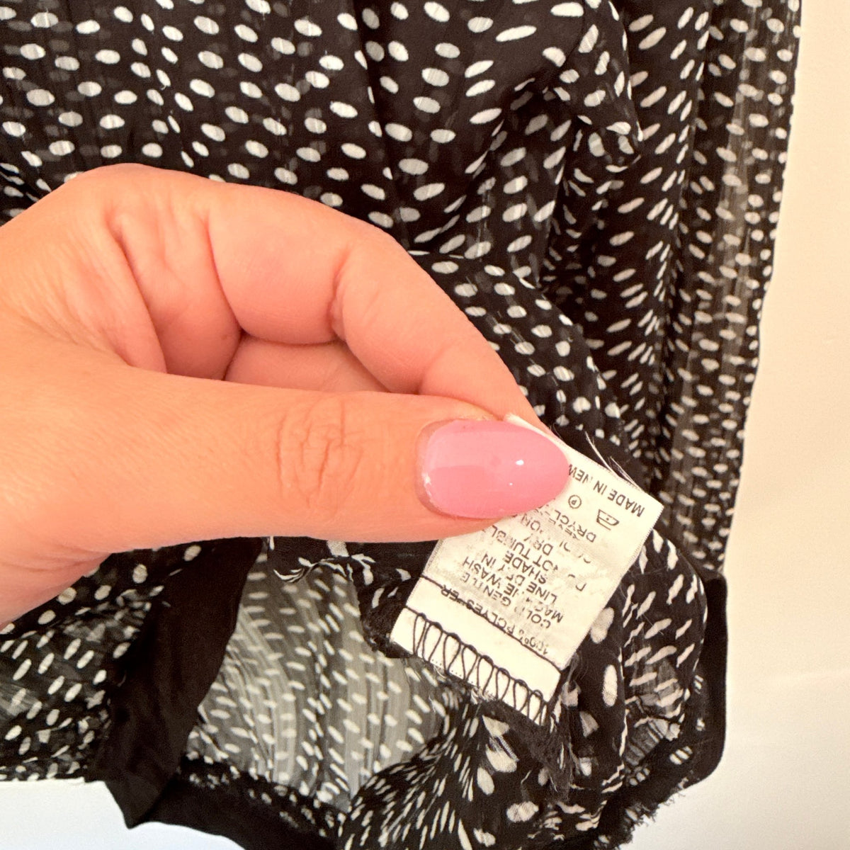 Dalston Size 10 Spot Print Sheer Banded Hem Top – photo 3