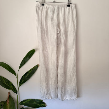 Divided Size XS Stripe Linen Blend Elastic Waist Wide Leg Pants – photo 4