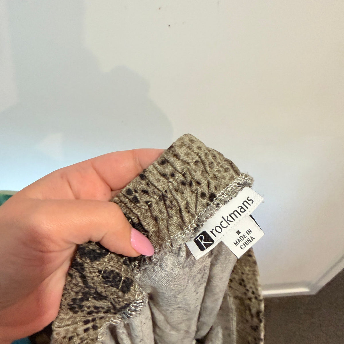 Rockmans Size 8 Snake Print Button Side Wide Leg Pants – photo 2