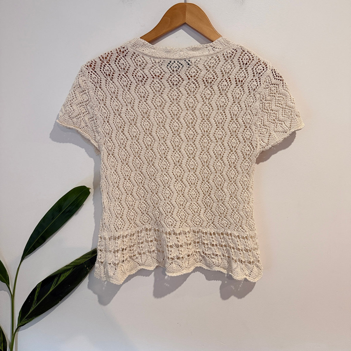 Zara Size S Pointelle Knit Short Sleeve Top – photo 4