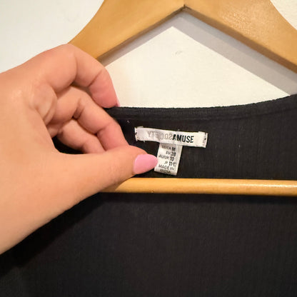 Amuse Society Size 10 Ribbed Ruched Tie Front Crop Top – photo 2