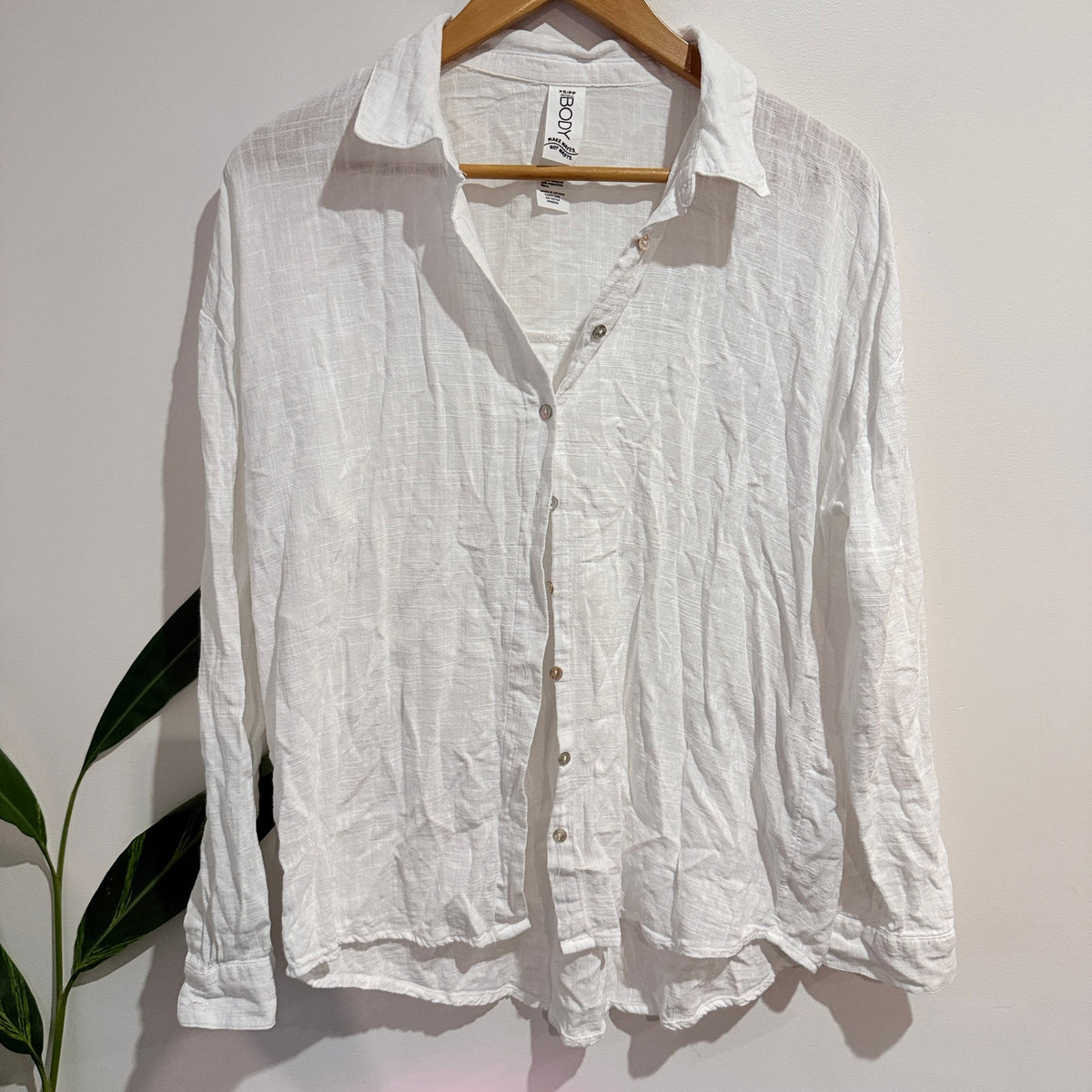 Cotton On Body Size XS Textured Button Up Long Sleeve Shirt