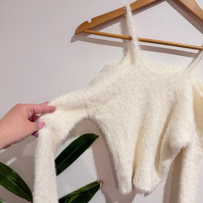 Brand Unknown U/Arm 37cm Fluffy Knit Cold Shoulder Jumper – photo 3