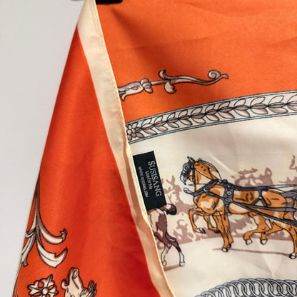 Susisang Carriage Print Satin Square Scarf – photo 3