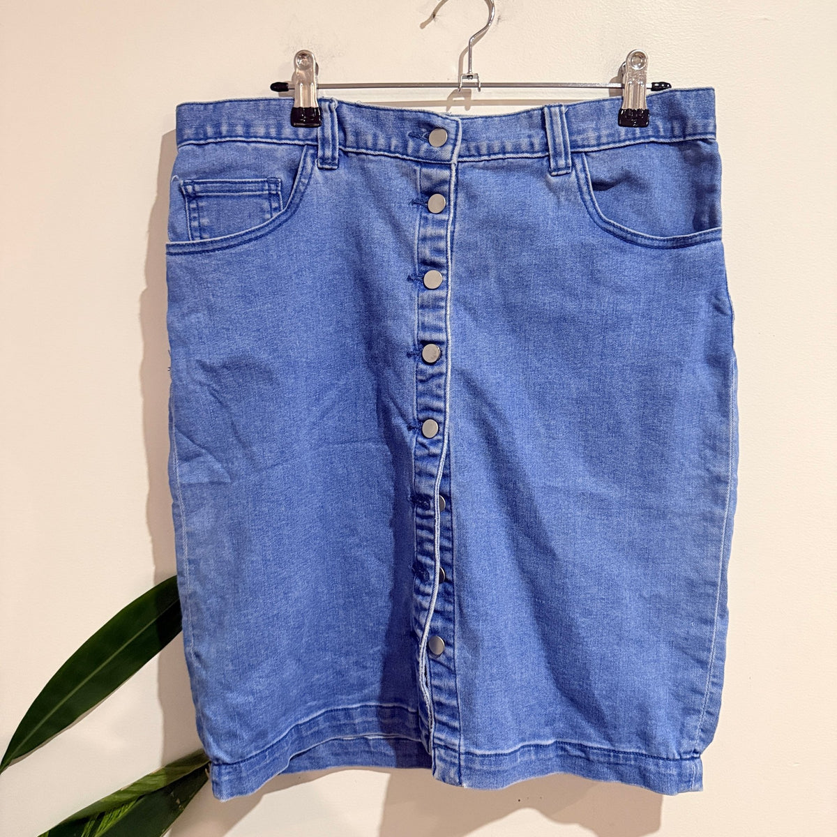 Seed Heritage Size 12 Button Front Denim Pencil Skirt