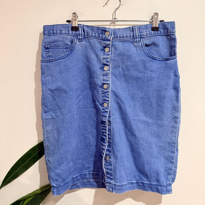 Seed Heritage Size 12 Button Front Denim Pencil Skirt