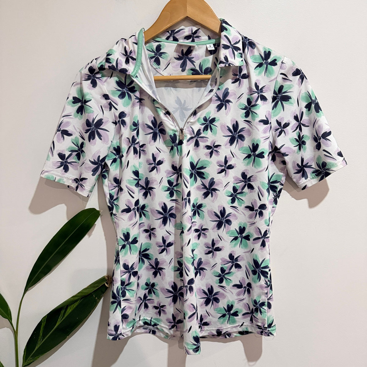 FootJoy Size S Floral Print Half Zip Golf Polo