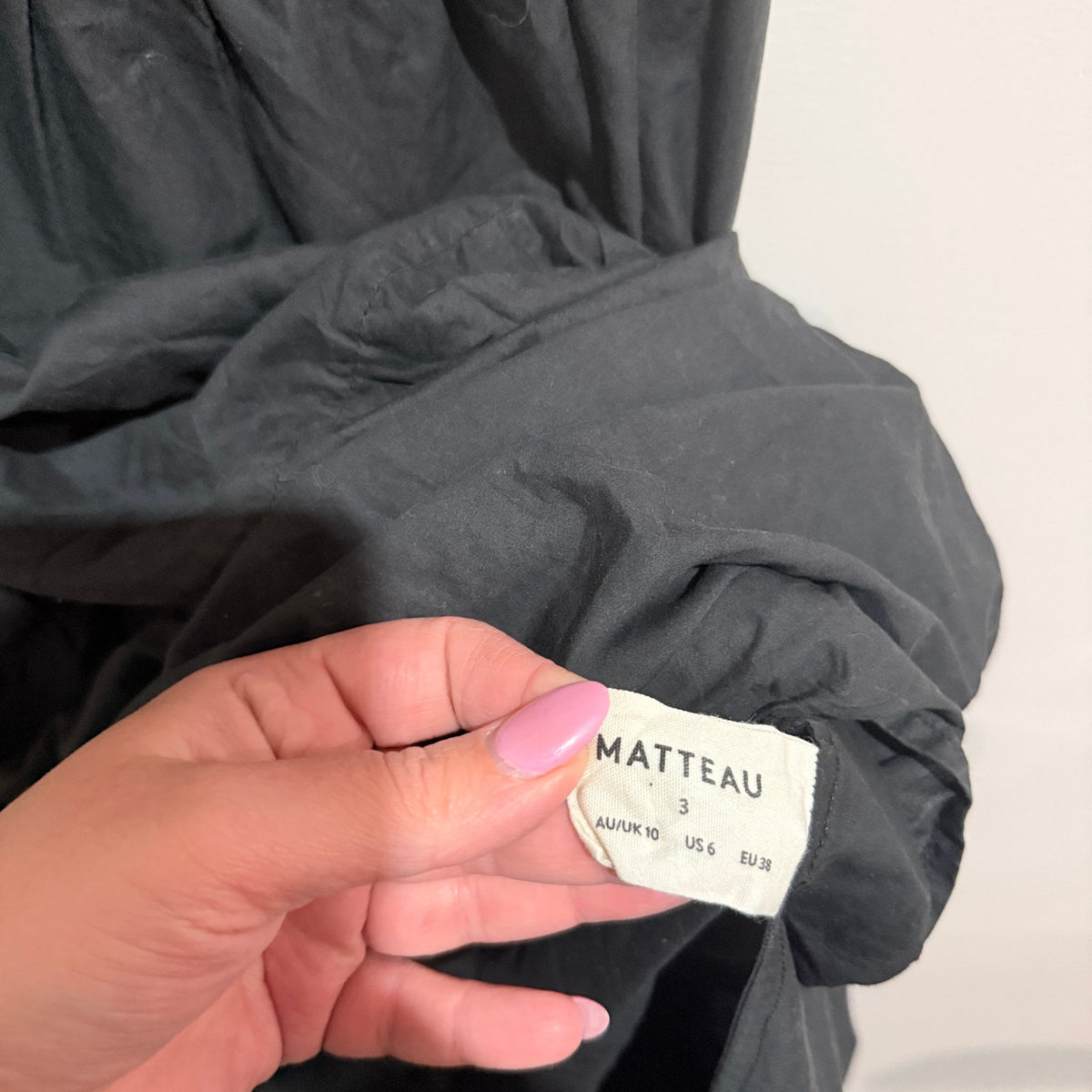 Matteau Size 10 Cotton Tiered Slip Midi Dress