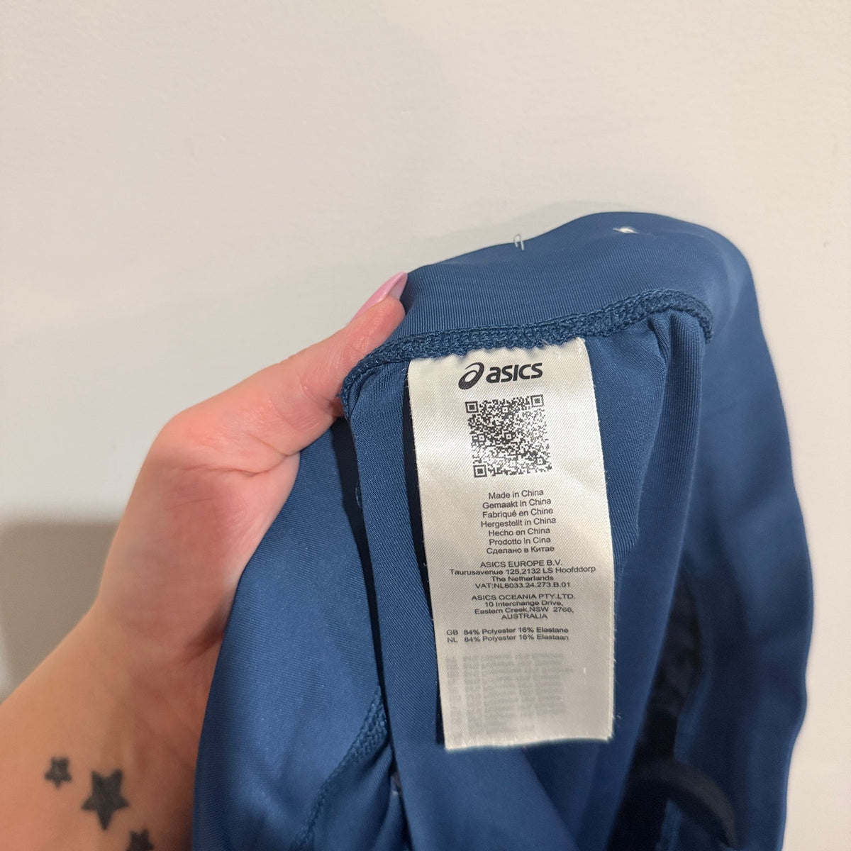Asics Size S Logo Print Drawstring Track Pants
