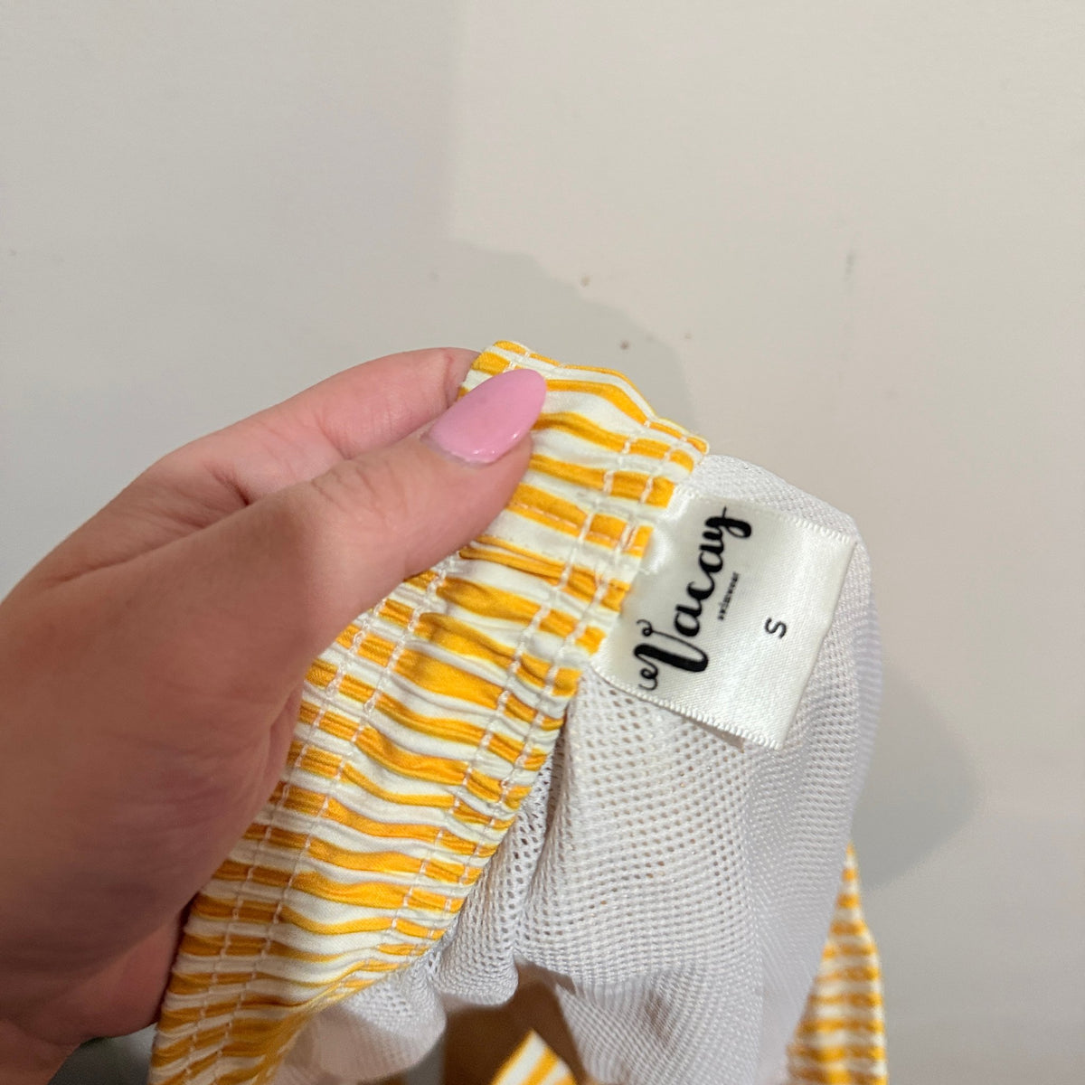 Vacay Swimwear Size S Stripe Mesh Lined Swim Shorts