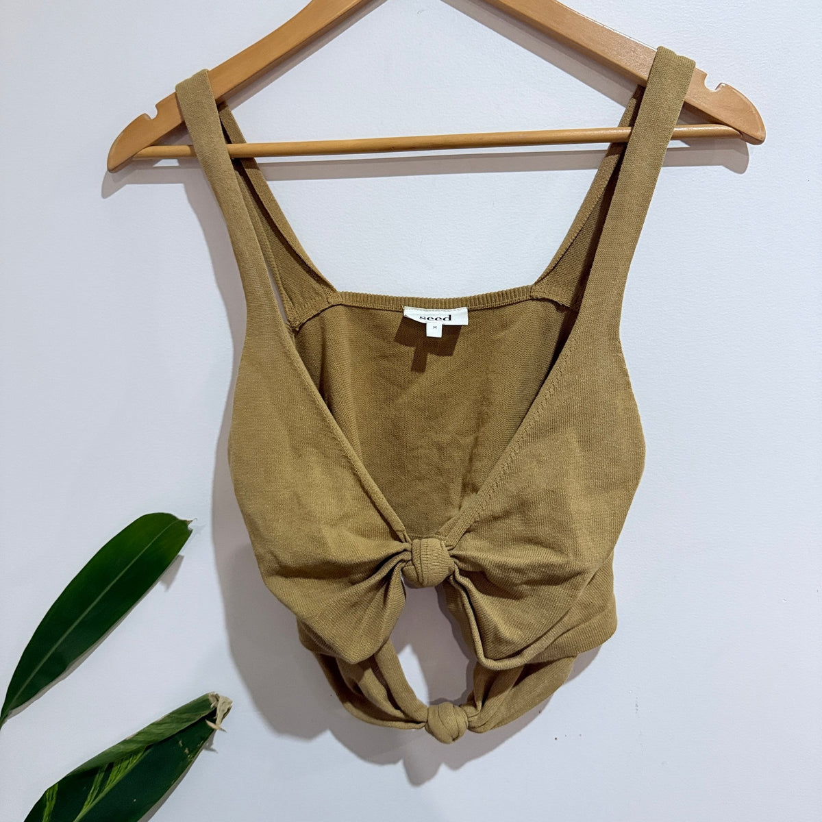 Seed Heritage Size M Knit Tie Back Crop Top