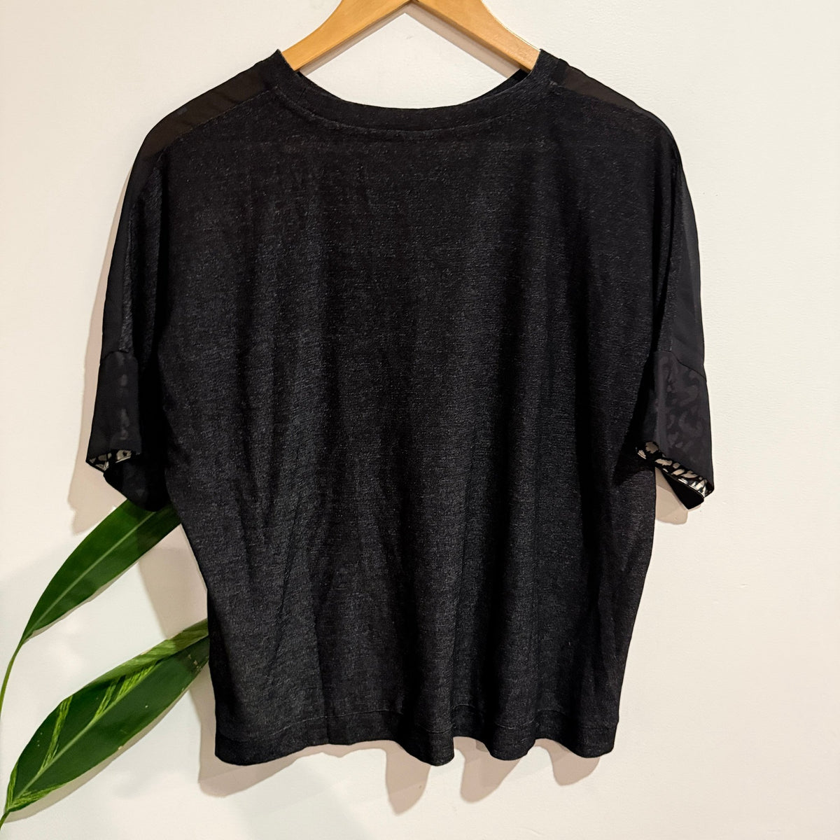 Siren Size 10 Sheer Leopard Burnout Sleeve Boxy Tee