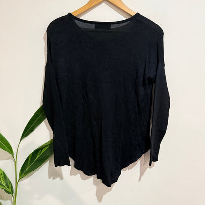 Ache Size 10 Fine Knit Curved Hem Long Sleeve Top