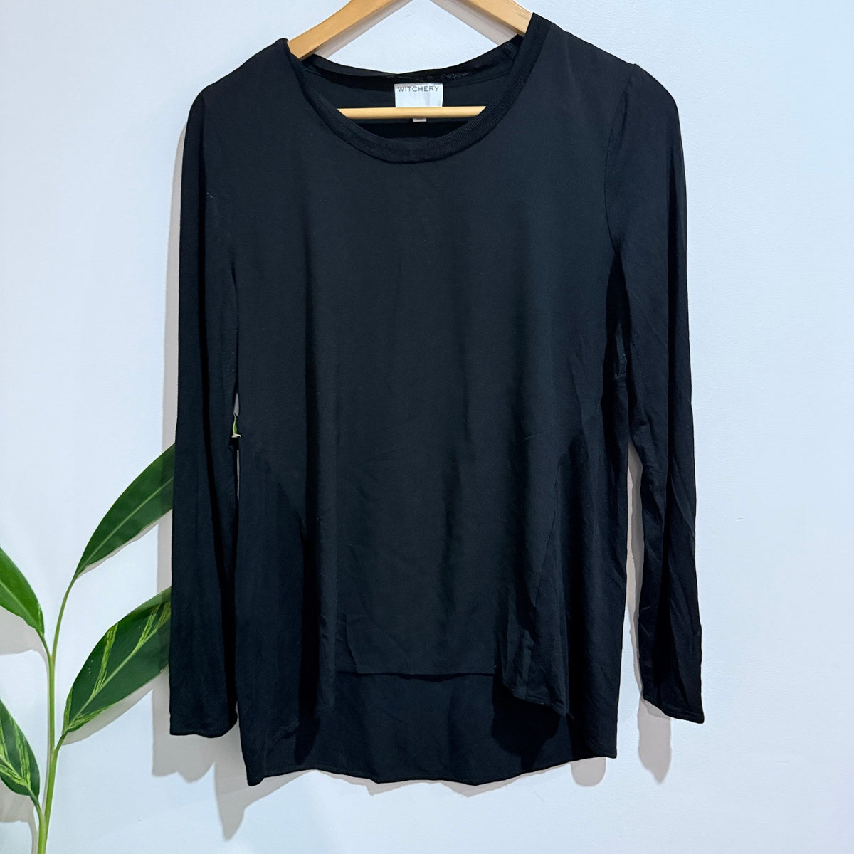 Witchery Size S Crew Neck Long Sleeve Jersey Top