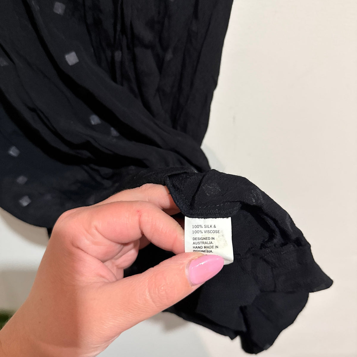 Shakuhachi Size 6 Silk Yoke Spot Mini Shift Dress
