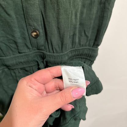 Addison Size 12 Linen Blend Button Front Drawstring Waist Playsuit