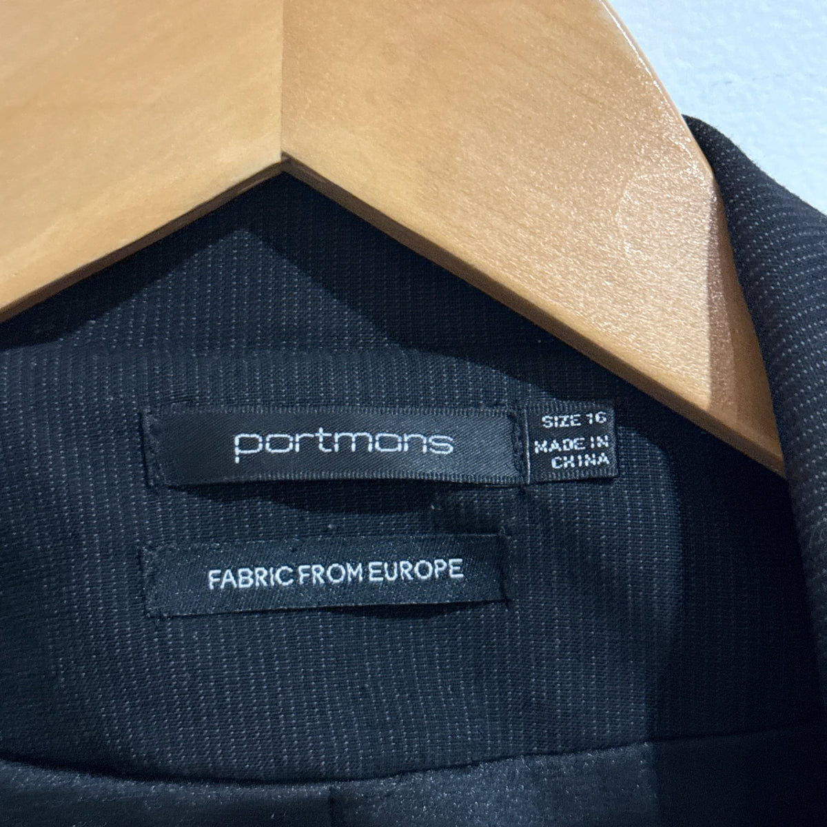 Portmans Size 16 Pinstripe One Drape Front Blazer