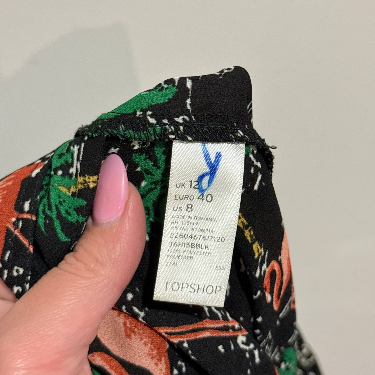 Topshop Size 12 Flamingo Palm Print Pleated Shorts