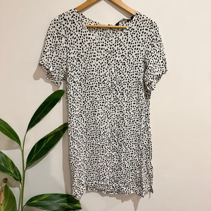 Glassons Size 12 Spot Print Short Sleeve Shift Dress