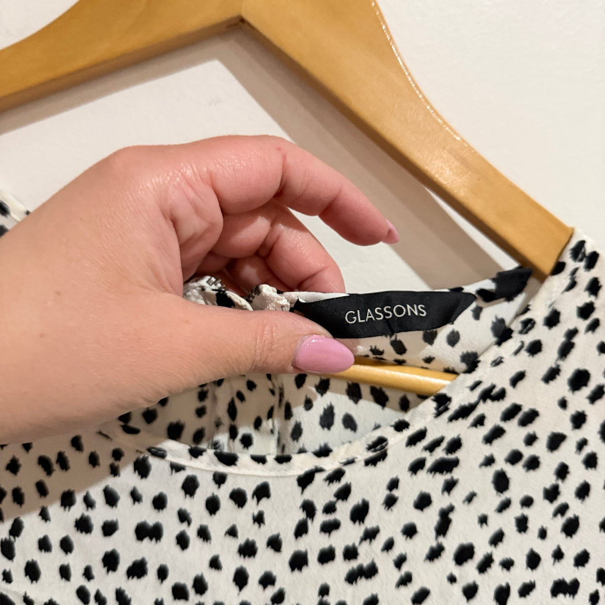 Glassons Size 12 Spot Print Short Sleeve Shift Dress
