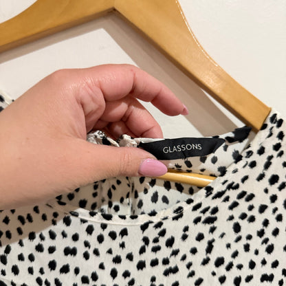 Glassons Size 12 Spot Print Short Sleeve Shift Dress