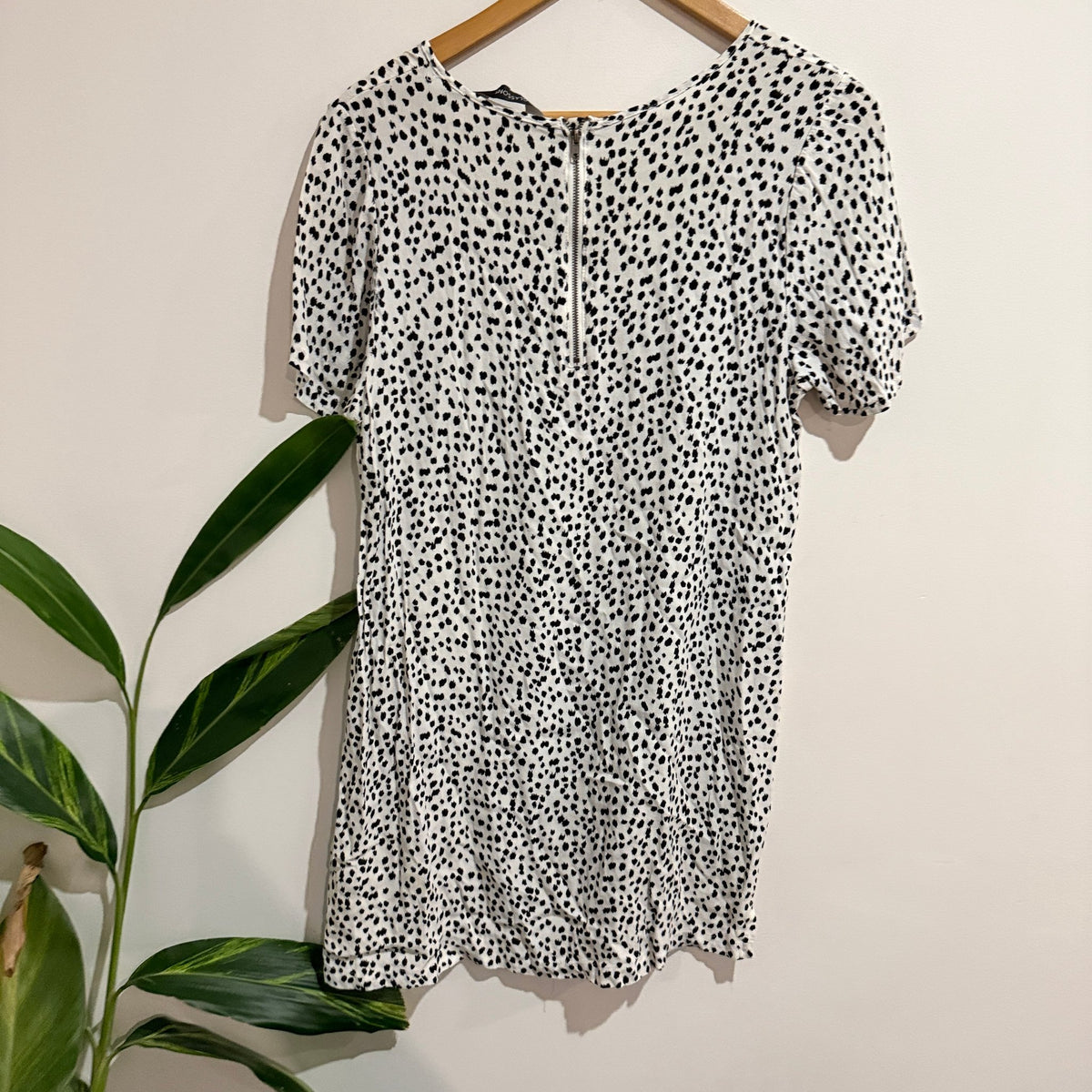 Glassons Size 12 Spot Print Short Sleeve Shift Dress