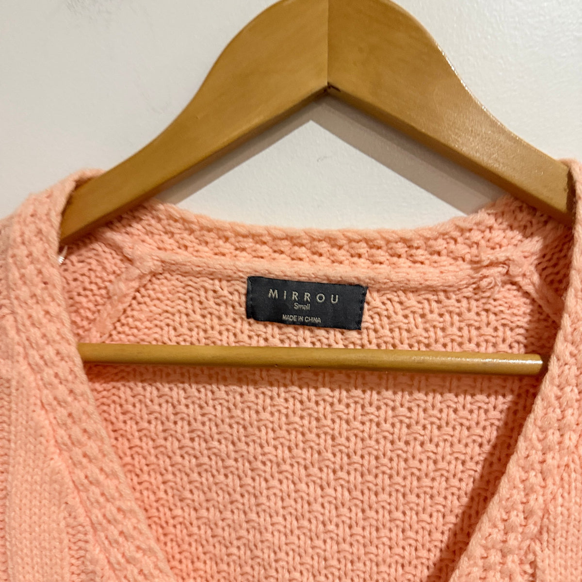 Mirrou Size S Cable Knit Zip Front Crop Cardigan