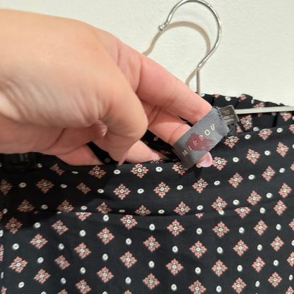 Mirrou Size 10 Geo Print Side Split Midi Skirt