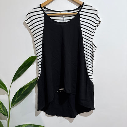 Witchery Size S Stripe Back High Low Sleeveless Top
