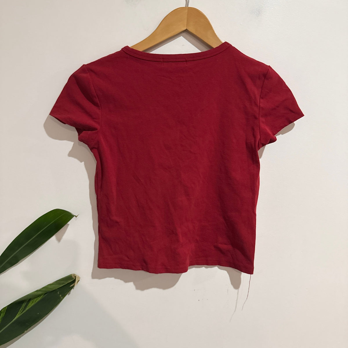 Mirrou Size S Manhattan Cherry Embroidered Baby Tee
