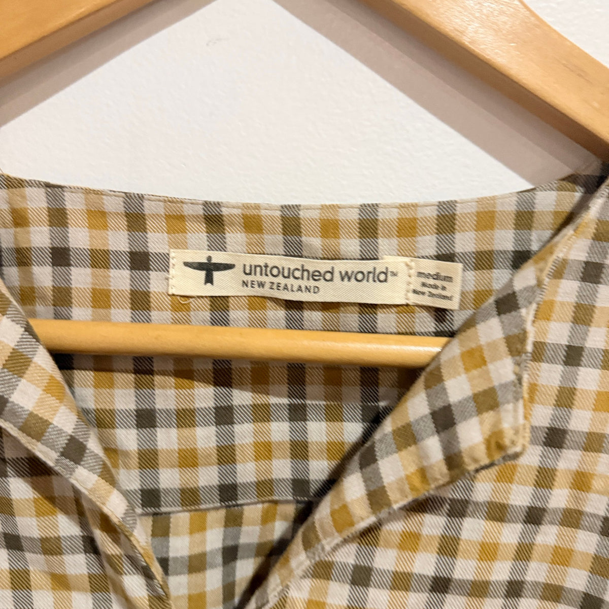 Untouched World Size M Cotton Merino Check Taya Shirt